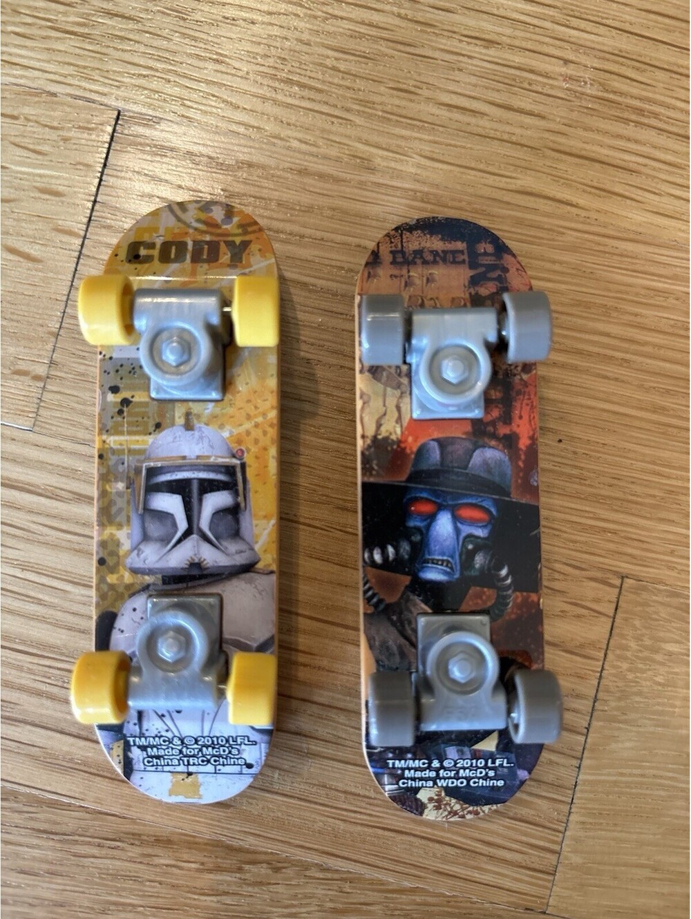 2010 McDonald’s Star Wars Clone Wars Fingerboard Lot Commander Cody Cad Bane